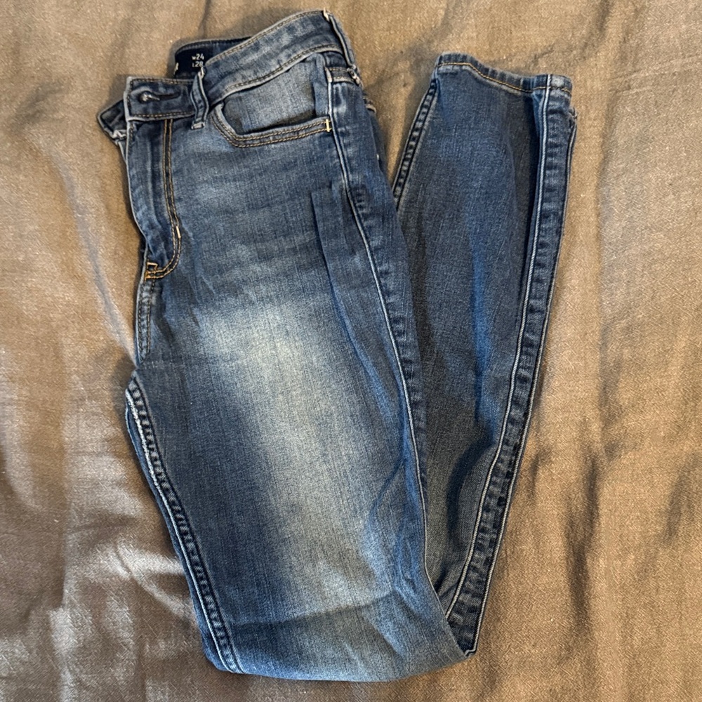Hollister Light Blue High-Rise Super Skinny Jeans